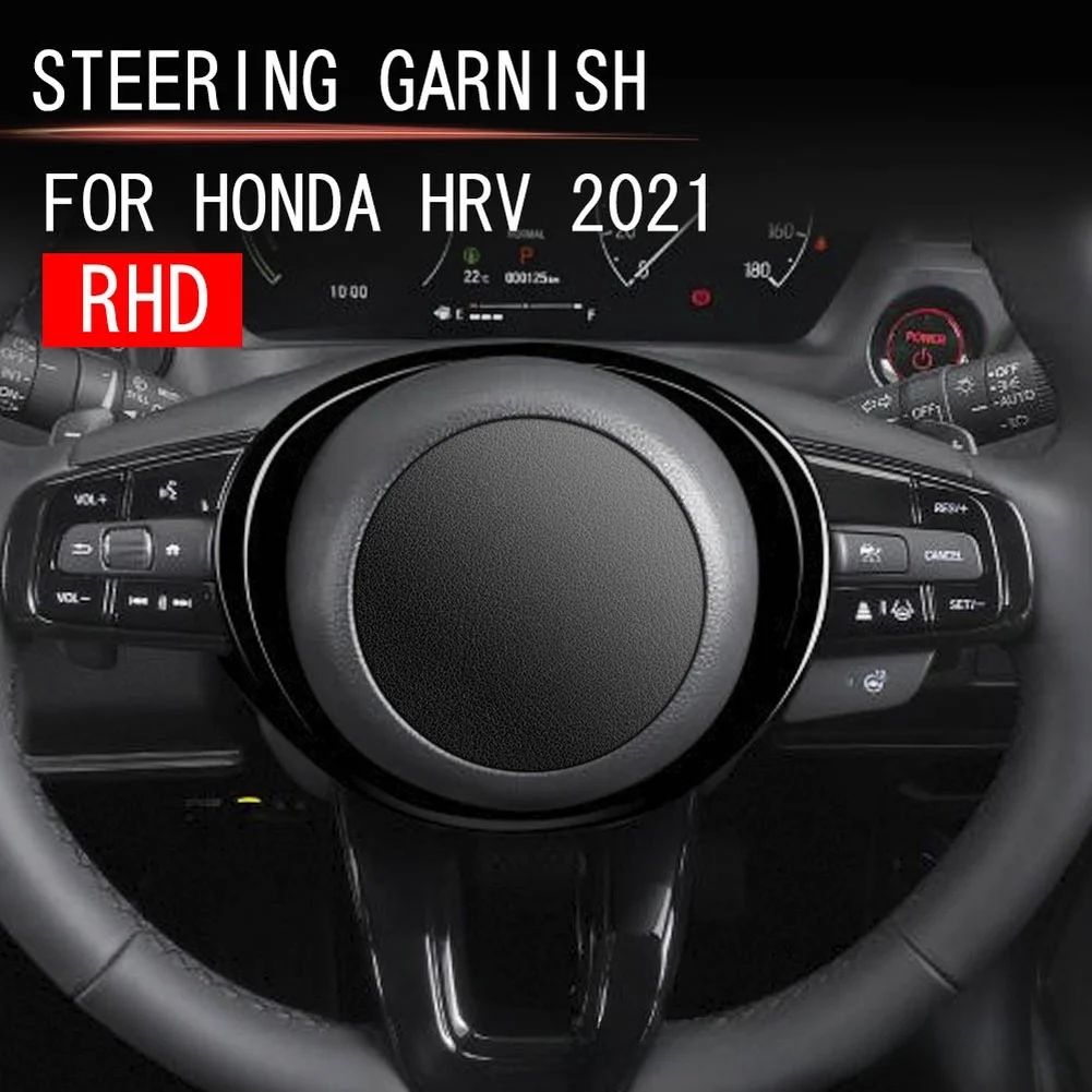 RHD Steering Ring Carbon Fiber Trim For Sports Style Driving Glossy Black Scratch Resistant Shield Strong Backing