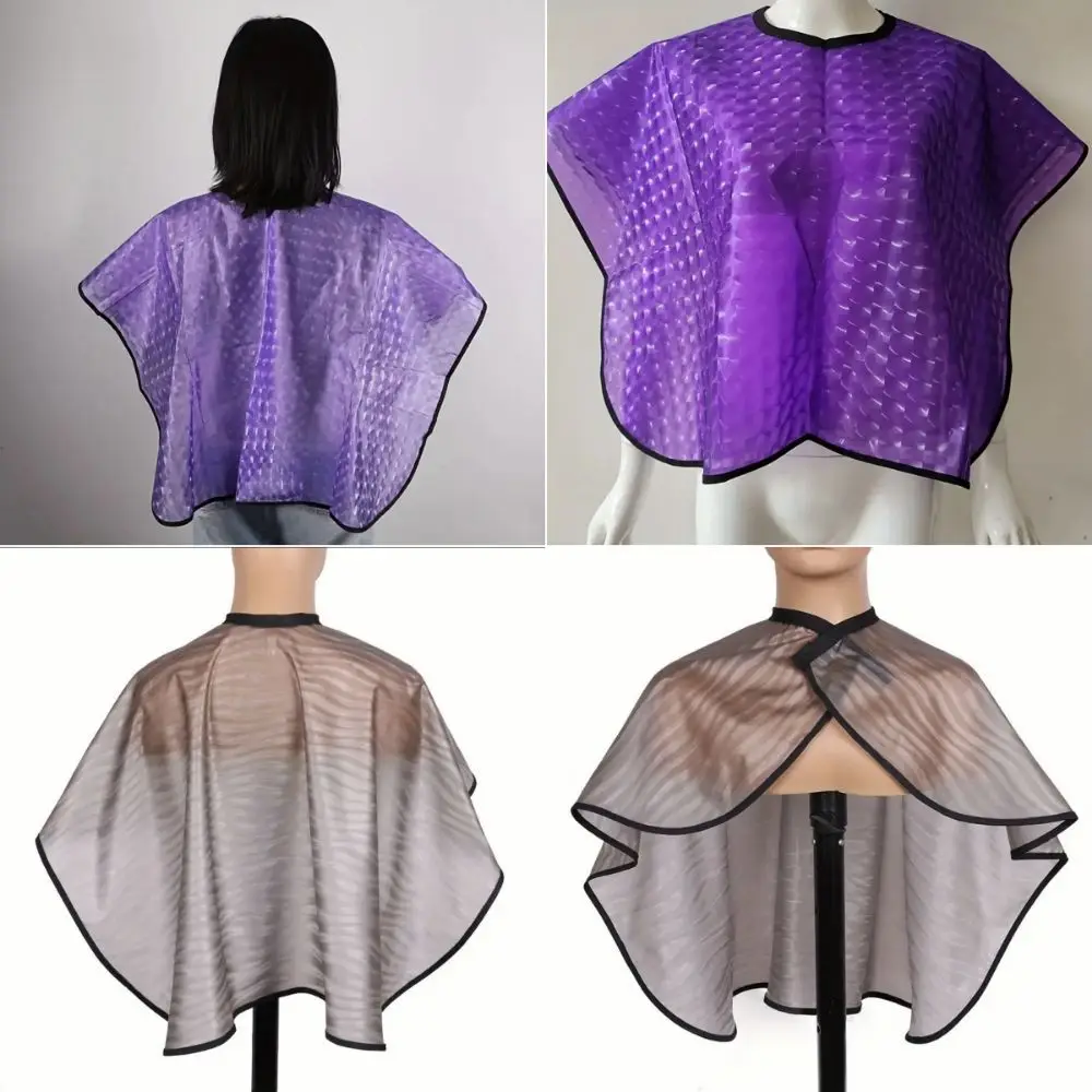Oil-resistant Hair Cutting Cape Large Reusable Hair Styling Shawl with Hot Oil Protection Water Ripples Salon Styling Smock