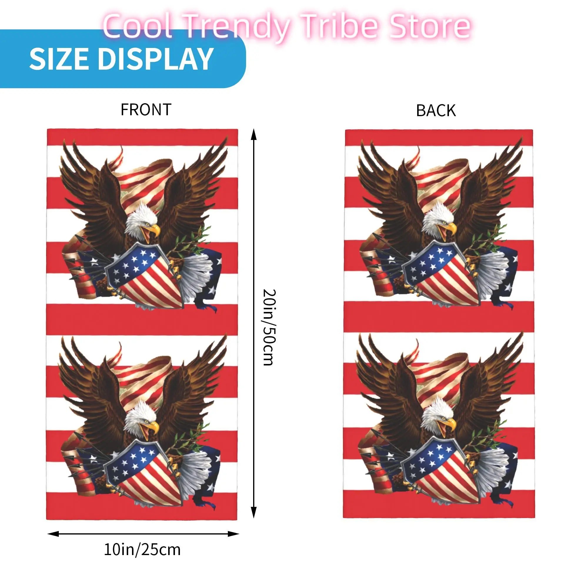 Custom USA American Flag Bandana Neck Gaiter for Ski Cycling Men Women Wrap Scarf United States US Stars Balaclava Warmer