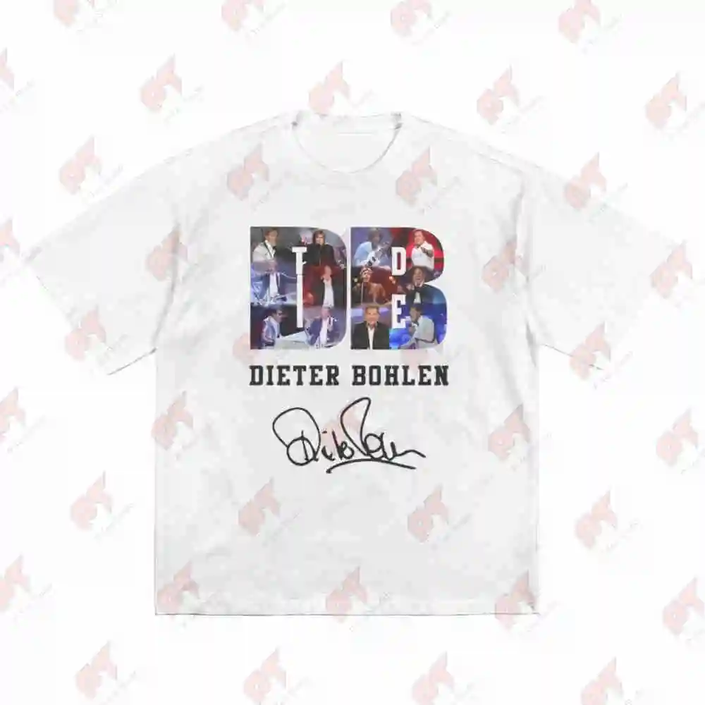 Dieter Bohlen Signature DB Logo Autograph Short Sleeve Tee 100% Cotton T-Shirt