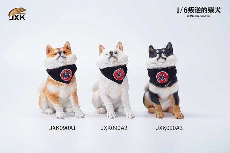 In Stock JXK JXK090 1/6 Scale Rebellious Shiba Inu Animal Simulation Model Cute Pet Dog Resin Ornament Collection Toys Gifts