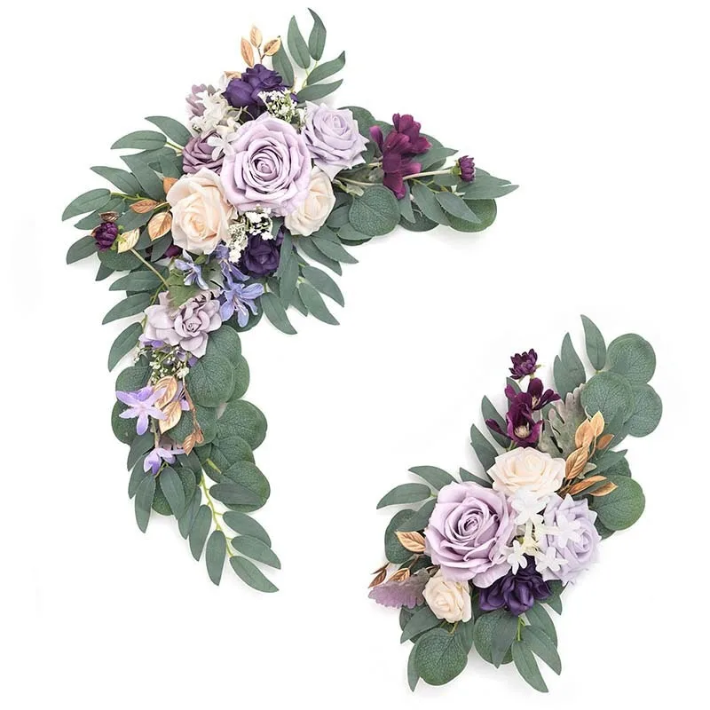 Wedding Welcome Sign Flowers Terracotta Artificial Arch Flower Swag for Ceremony Reception Fall Winter Wedding Floral Decoration