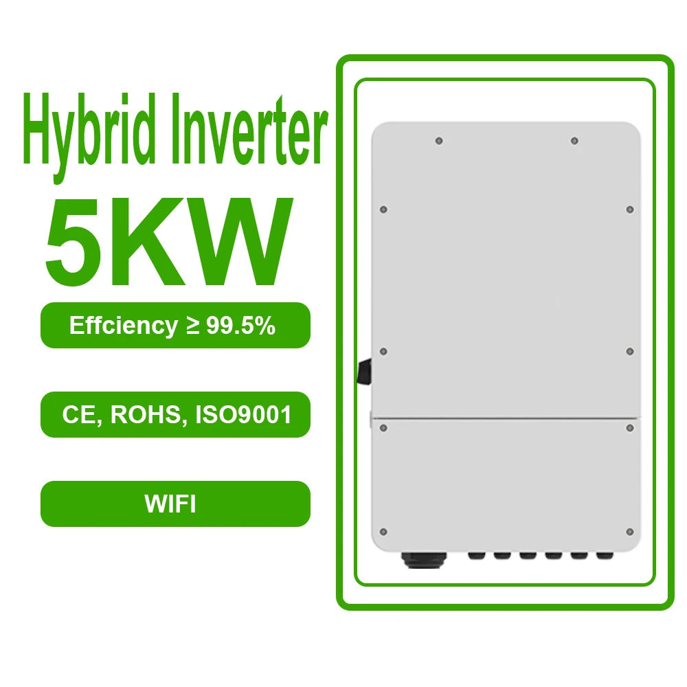 5KW Solar Hybrid Grid Tied Off-Grid Photovoltaic System with Lithium Ion Battery and Mono Panel Hybrid Inverter