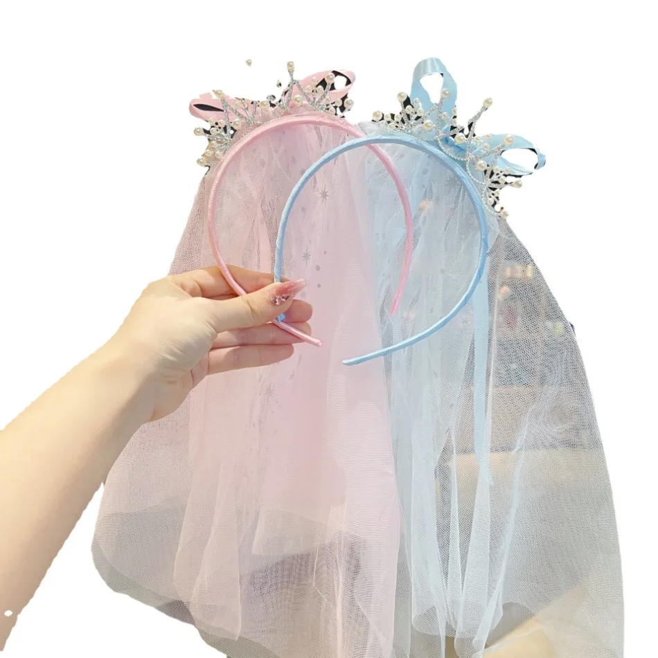 Ikat Kepala Benang Mengambang Putri Versi Korea Anak Perempuan Ikat Kepala Rambut Gaya Barat Serbaguna Busur Mahkota Mutiara Tiga Dimensi TM04