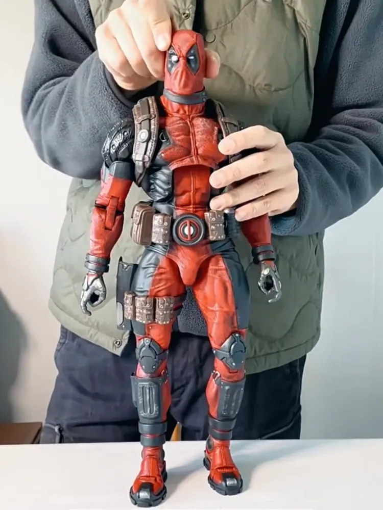 Marvel Deadpool 46cm Large Size Anime Action Figure Model Doll Deadpool Movable Statues Model Toys Desktop Collection Xmas Gift