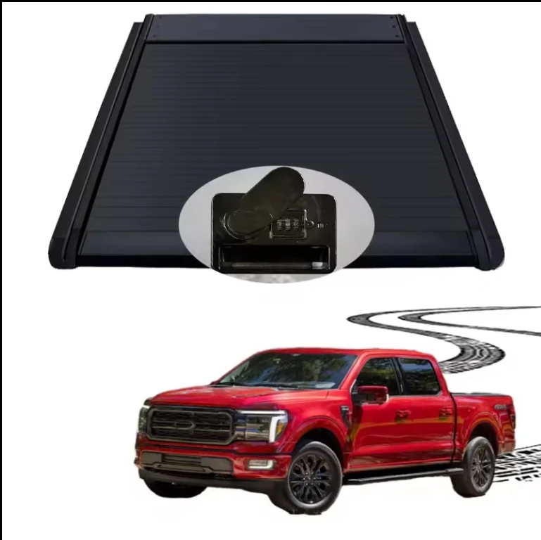 Retractable Roll-Up Waterproof Locking Pickup Tonneau Cover for RAM  SILVERADO 1500 Trucks-Aluminum Alloy