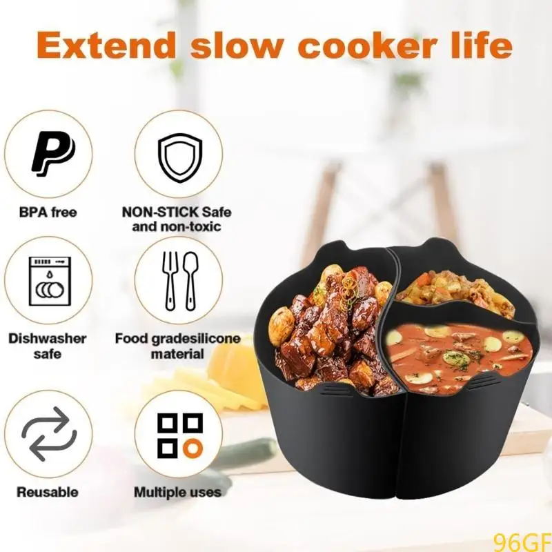 96GF بطانات طباخ بطيئة بطانات غسالة الصحون آمنة ملحق المطبخ ل 6 أواني كيو تي