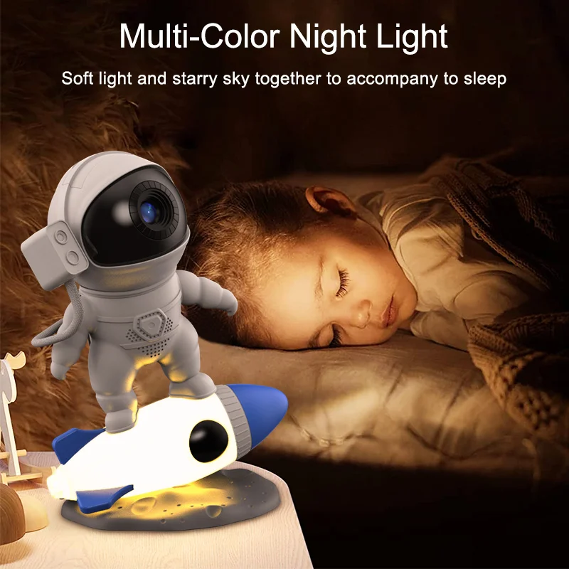 

E2 Astronaut Rocket Night Light Star Projector 12 In 1 Galaxy Projector Lamp 360 Rotating Starry Led Kid Bedroom Christmas Gifts