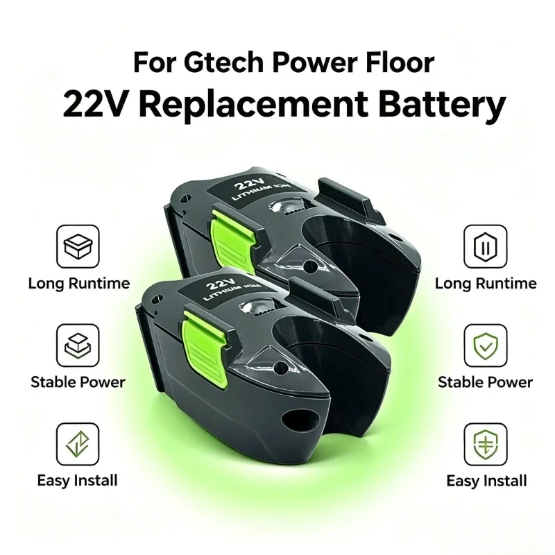 22V Li-ion Replacement Battery Compatible with Gtech Power Floor 1301A0002, Second Generation ATF Series Cordless Vacuum Battery