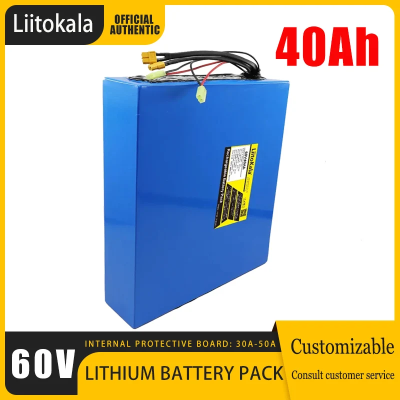 LiitoKala 60V40Ah/25Ah/20Ah/30Ah ebike battery  60V lithium ion battery electric bicycle battery 3000W electric scooter