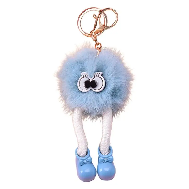 Plush Keychain For Backpack Keyring Accessories Plush Toy Pendant Keychain Women Real Rex Rabbit Furr Bag Paurse Plush Toys Gift