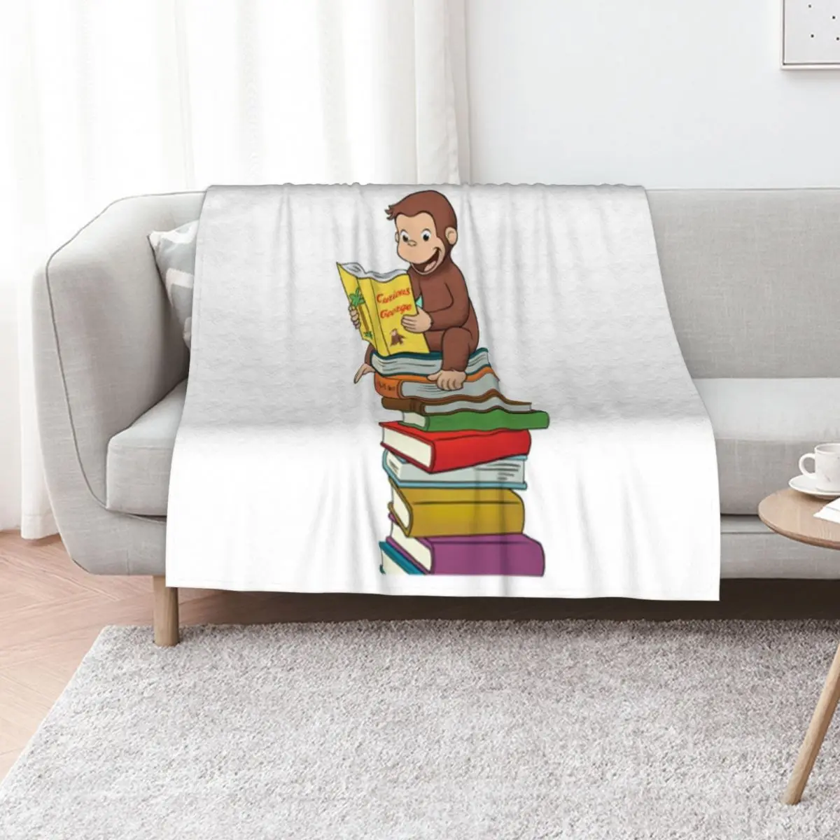 

Curious George Classic Throw Blanket Nap For Sofa Thin manga Plaid Blankets