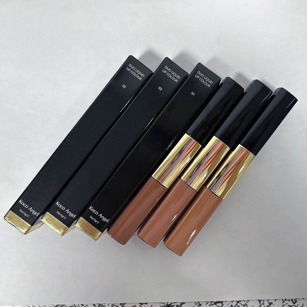 Double headed lip gloss 6 colors Matte Lipstick Waterproof Moisturizing Makeup Cosmetics Lip Balm Nude Lipstick Korean cosmetic