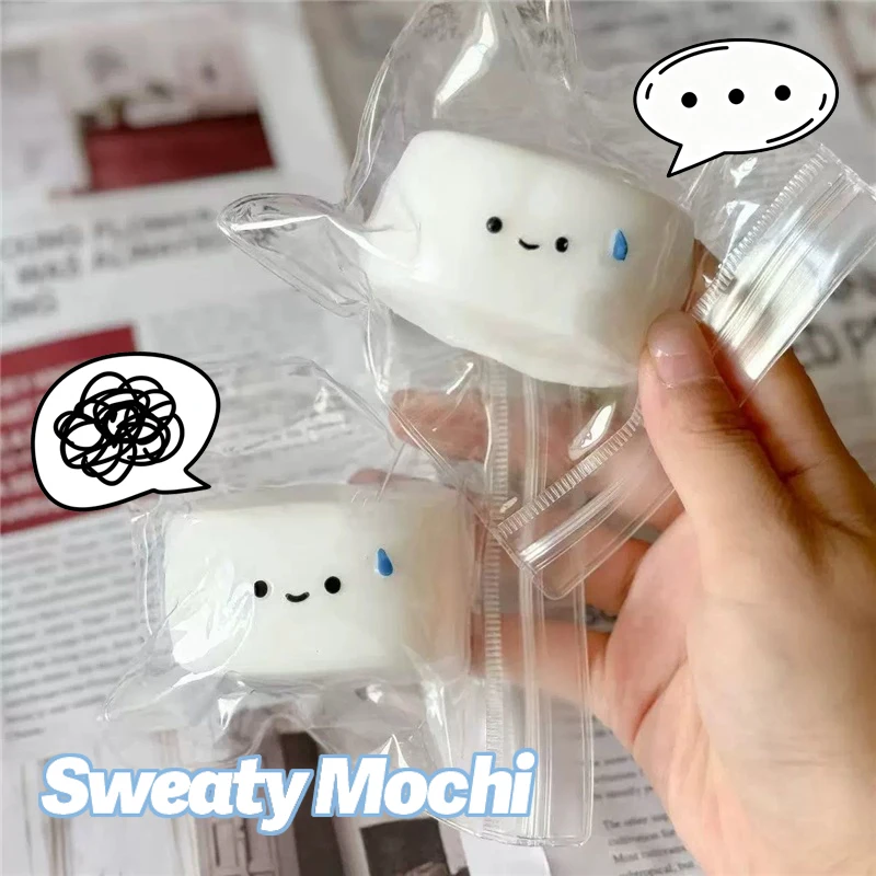 Cute Mochi Silent Mantou Banana Puppy Squishy Squeeze Toy TPR Quick Rebound Decompression Fidget Toy Portable Prank Toy Gift