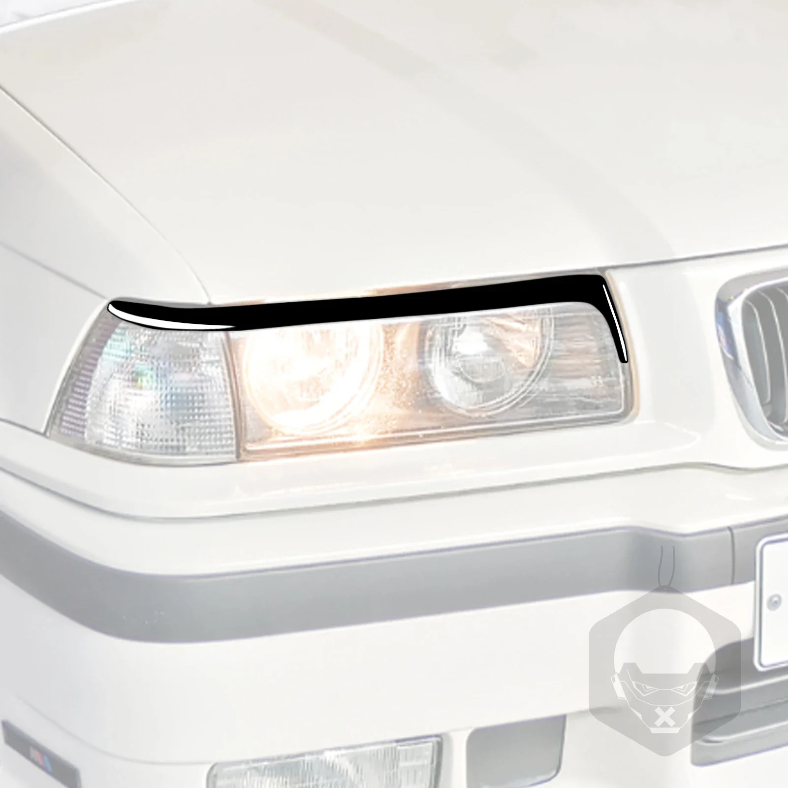 For BMW E36 1992 1993 1994 1995 1996 1997 1998 Accessories Car Black Plastic Lamp Eyebrow Trim Sticker Decoration