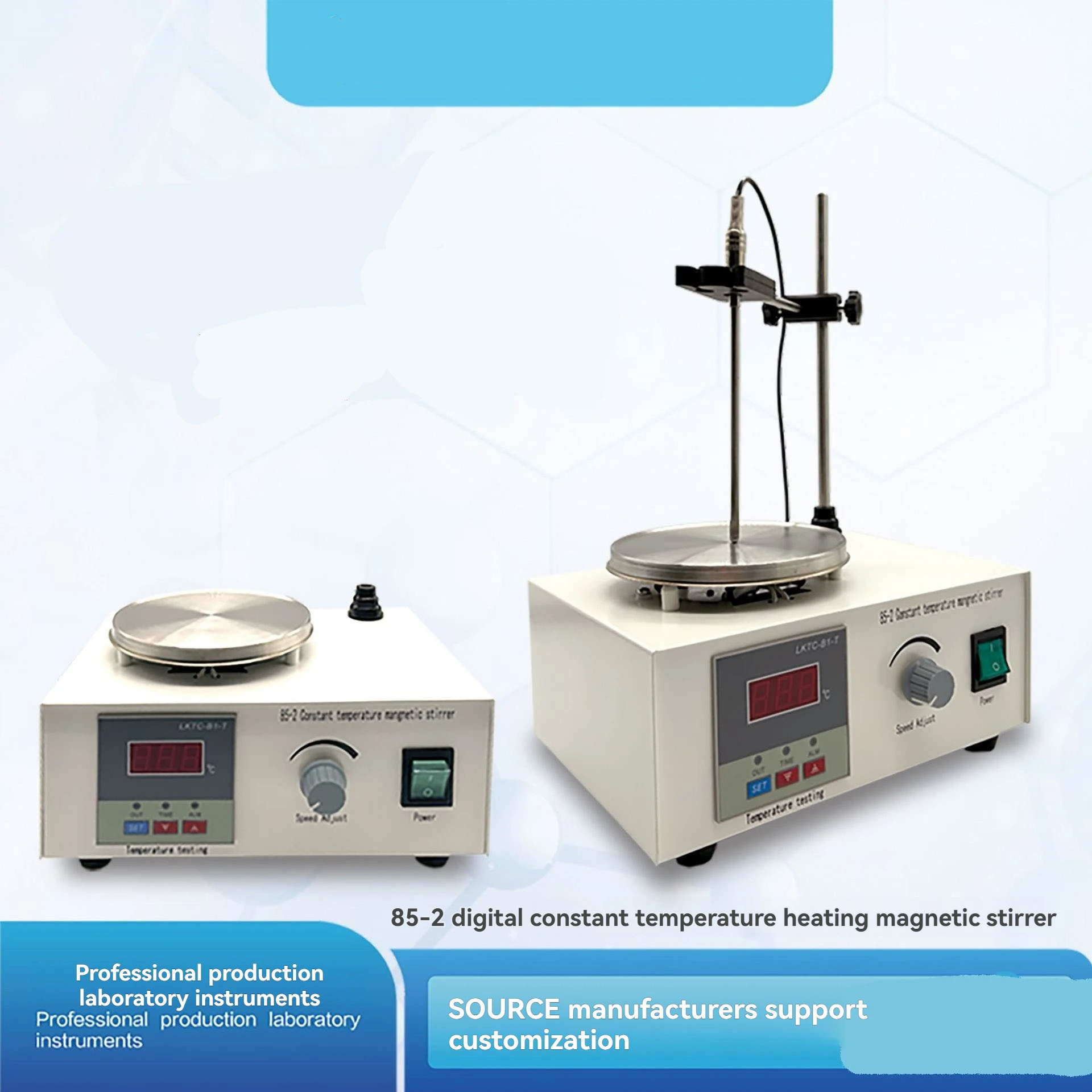 Multi-Purpose 85-2 Magnetic Stirrer 110-240V 5W RT+5~100°C LED Display for Laboratory Oil Food Epidemic Prevention