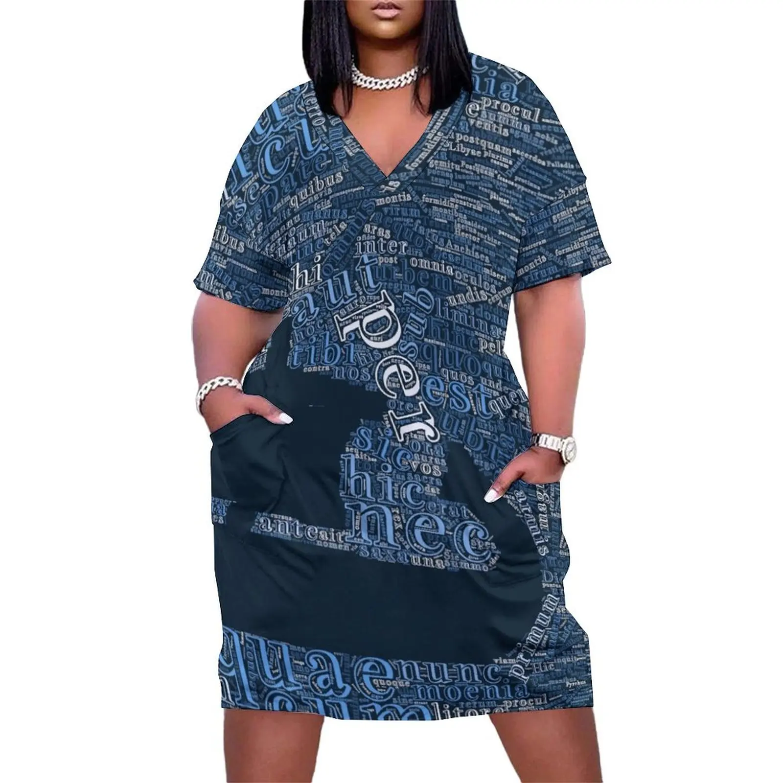 

Aeneid Word Cloud Art Loose Pocket Dress clothes for women Long dresses