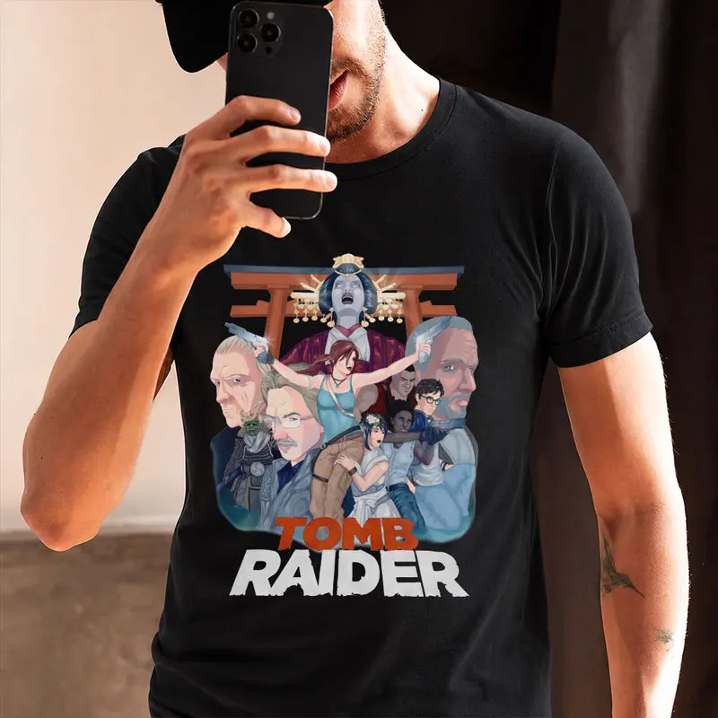 Retro video game Tomb Raider Angel of Darkness Lara Croft gift t-shirt for gamers 0715 Short Sleeve Graphic Clothes US Size Tee
