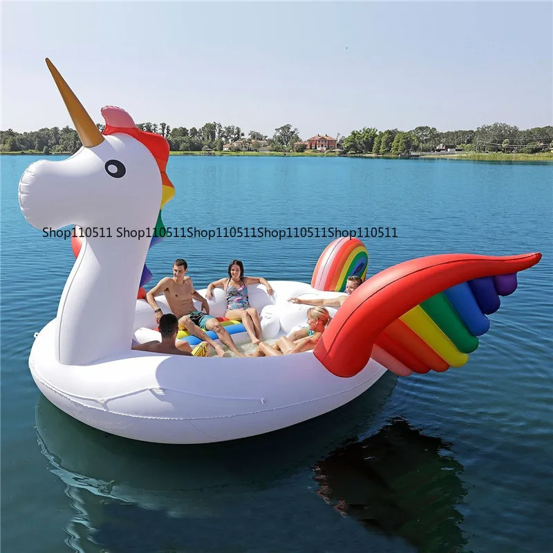 Large giant 6-person unicorn floating island multi-person flamingo floating island water party multi-person mount