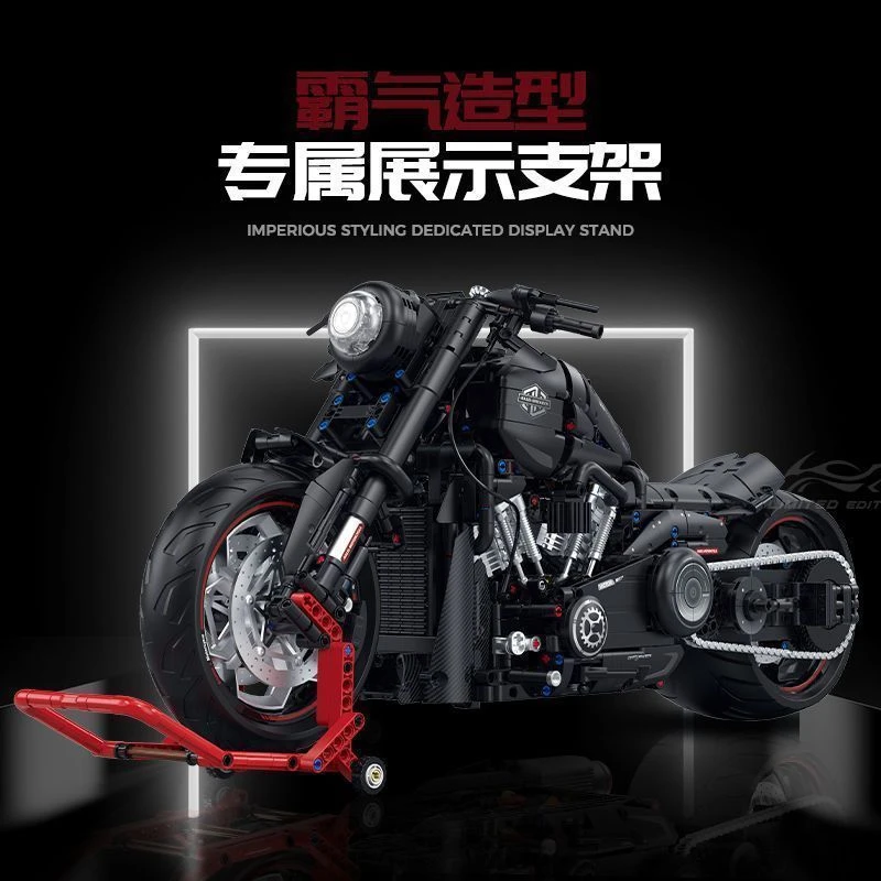 60521 2260Pcs 1:5 Harley Retro Breakout Motorcycle Building Blocks High Difficulty DIY Assemble Motorbike Model Bricks Collectio