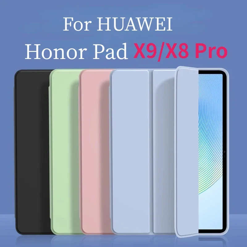 Capa de couro inteligente para Huawei, capa para tablet para Honor Pad X9 2023, 11.5 ", X8 Pro, ELN-W09, Folio Capa