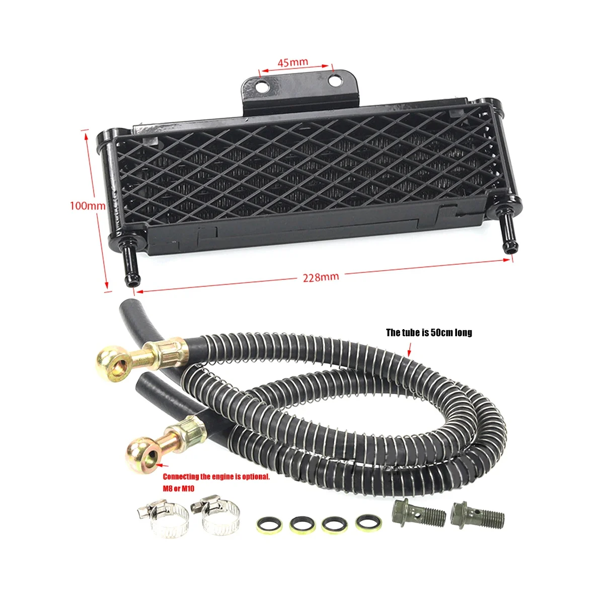 Motorcycle Radiator M10 Interface Engine Oil Cooler 50-160Cc ATV Oil Cooling