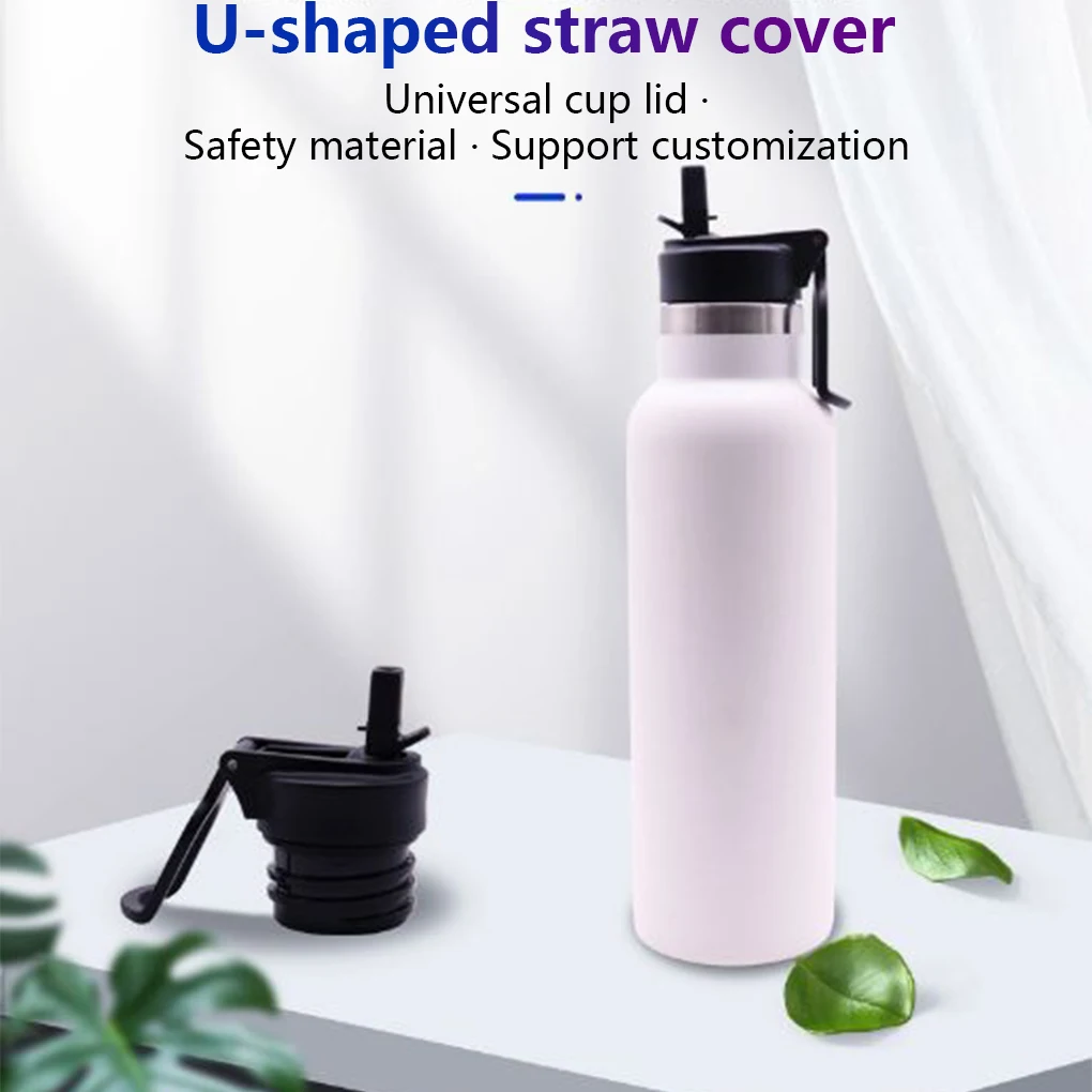 Water Bottle Lid Dust-proof 12oz-64oz Wide Mouth Drink Flask Cap Cover Washable Handle with Cleaning Brush O-ring