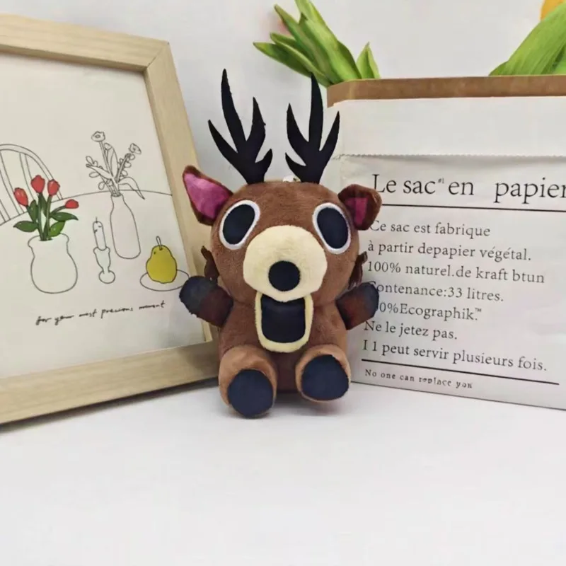 New 99Nights Horror Game Pendant Plush Doll Toy 15/25CM Cartoon Cute Soft Pink Elk Plush Doll Toy Periphery For Kid Gift