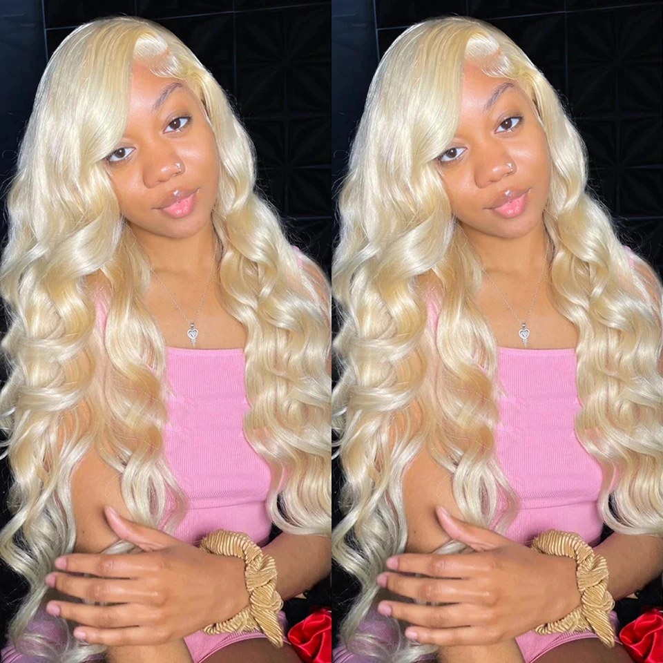 

13x4 613 Honey Blonde Color Transparent Lace Front Human Hair Wigs For Women Brazilian Body Wave 13x6 HD Lace Frontal Wig 180%