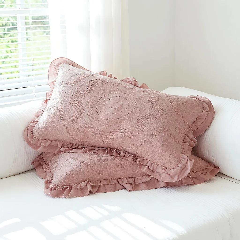 

Cotton Lace Pillowcase Decorative for Bed Throw Body Pillow Sofa Cover Romantic Fixed Design 50x70 Home Decor Sleeping Cushion