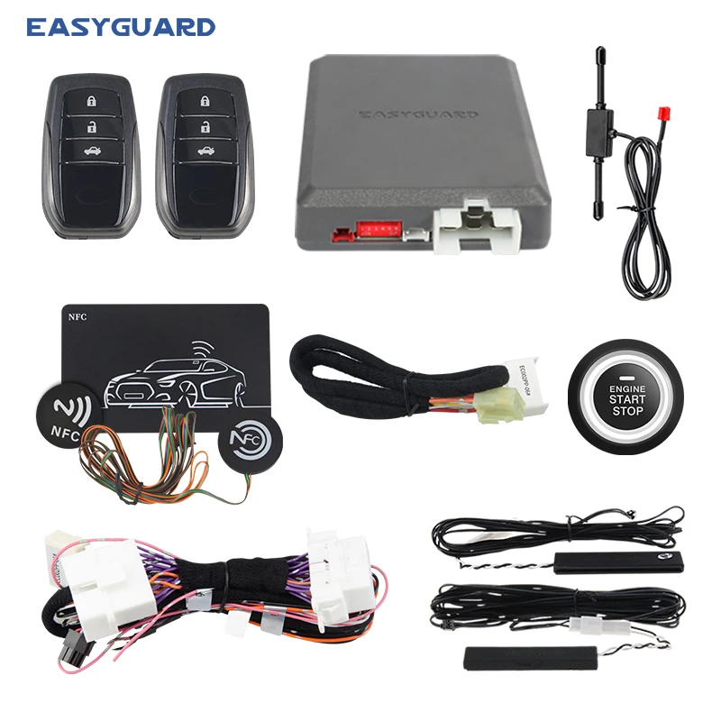 

EASYGUARD Plug&Play CANBUS PKE Remote Starter Fit for Toyota RAV4/4 Runner/Sequoia/yaris L With Key start NFC Entry & Keyless Go