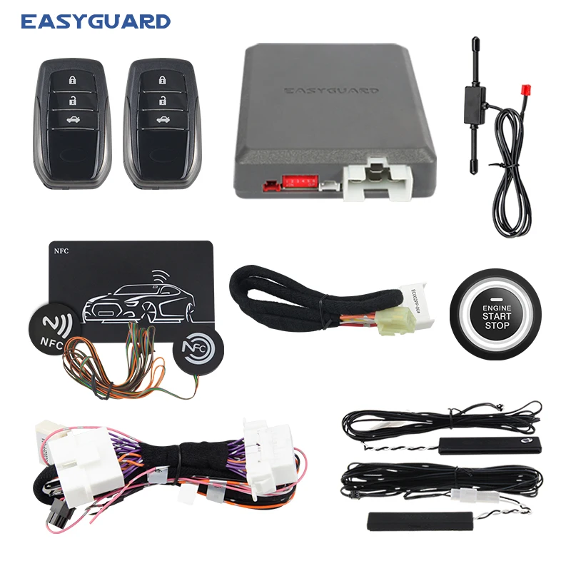 

EASYGUARD Plug&Play CANBUS PKE Remote Start Fit for Toyota Corolla/REZI/Tundra/Land Cruiser With Key start NFC Entry &Keyless Go