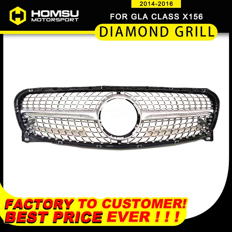 2014-2016-year X156 Diamond Grill For merce GLA class Grill X156 Diamond Front Grille for GLA180 GLA200 GLA250 Grill