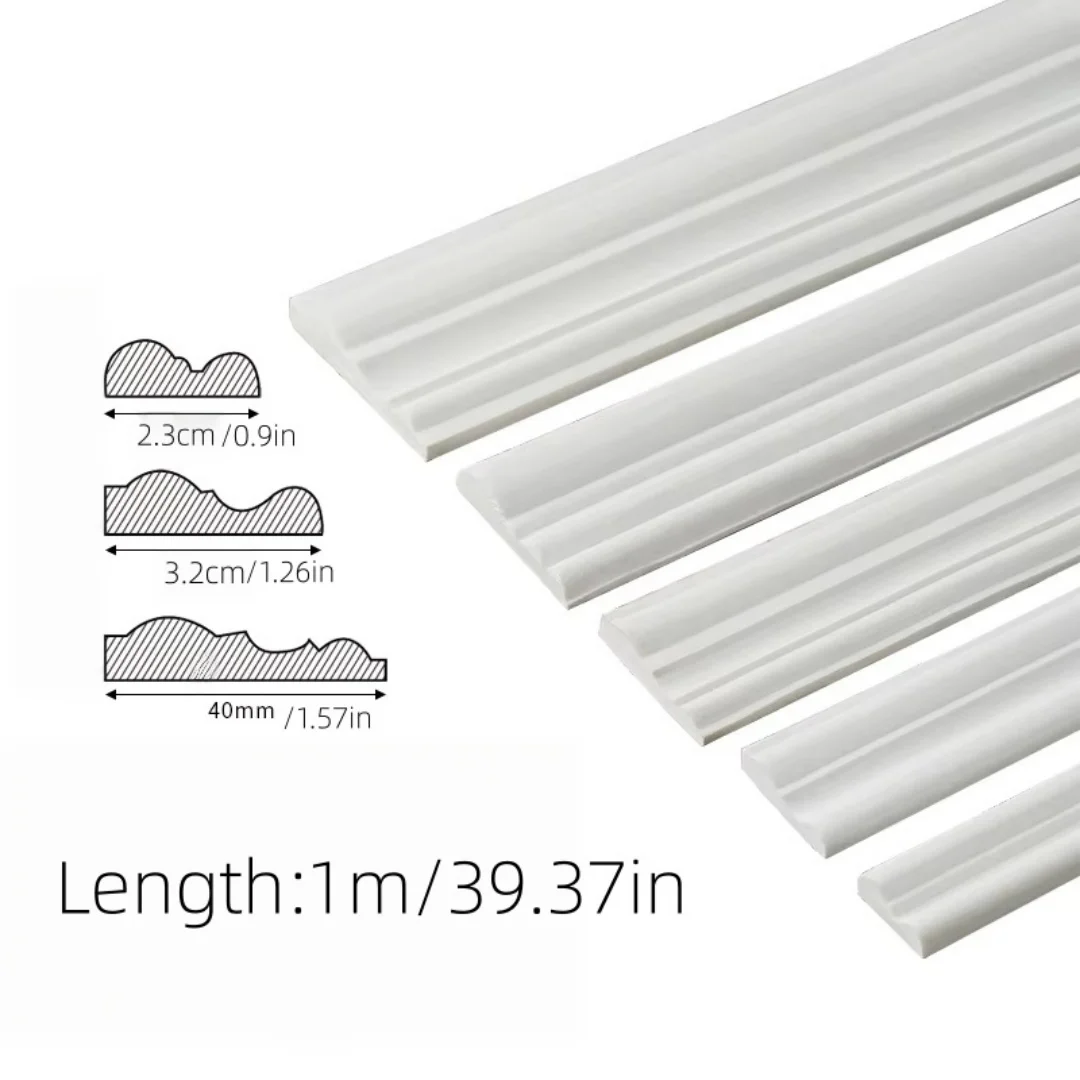 Self-Adhesive Wall Decoration Molding Trim 3D TPE Chair Rail Panel Molding DIY Universal Wall Protector Cabinet Border