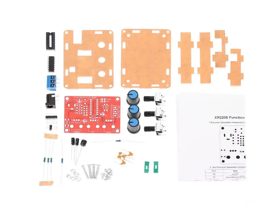 Function Signal Generator DIY Kit Sine/Triangle/Square Output 1Hz-1MHz Generator Adjustable Frequency Amplitude XR2206 004