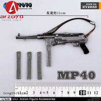ZYTOYS ZY2033 1/6 Scale MP40 11cm Plastic Submachine Gun Model Soldier Weapon Toy Fit 12'' Male Female Action Figure Body Dolls