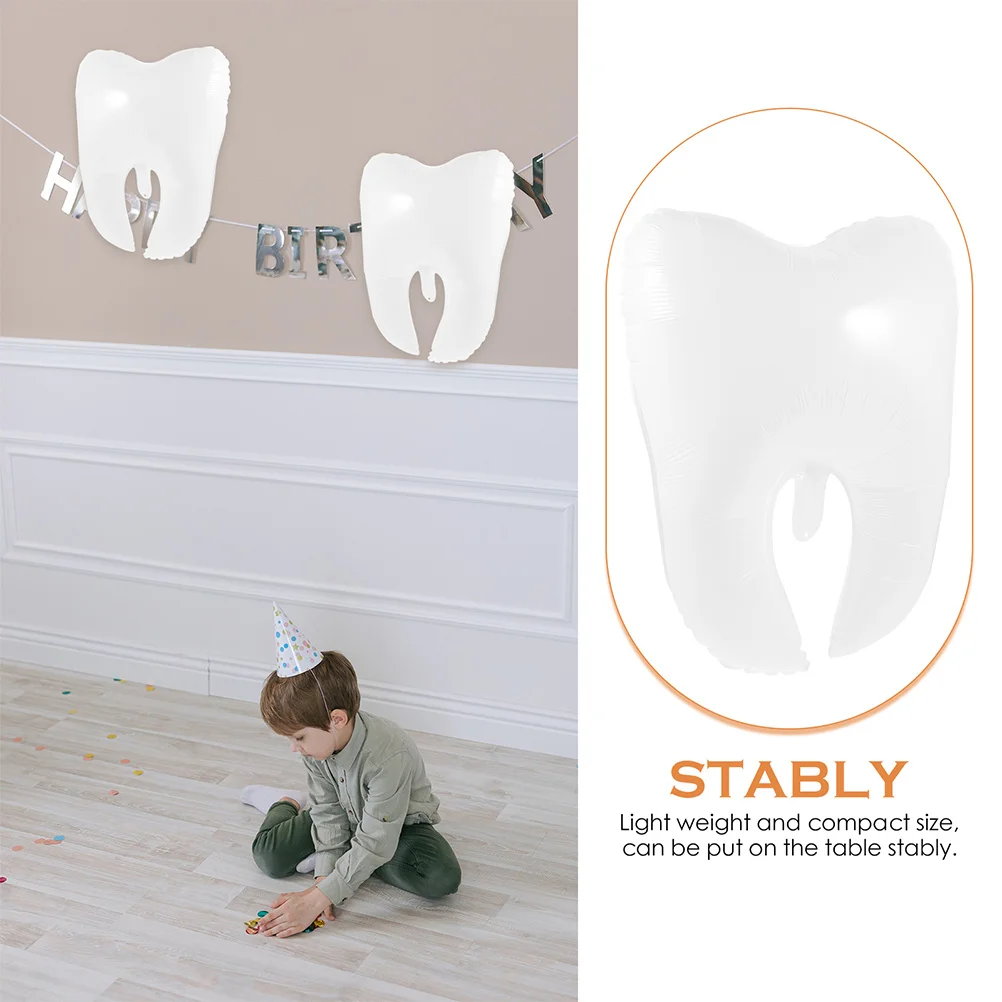 

5Pcs Plastic Tooth Balloons Durable Pe Tooth Shaped Party Balloons Birthday Baby Shower Wedding Decorations Decorative Balloon