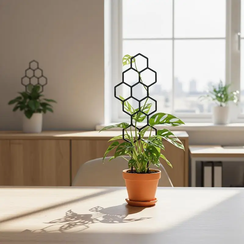 Honeycomb Shaped Plant Plastic Climbing Frame Bracket Floor Standing Potted Vines Flowers Indoor Courtyard Park Rooftop Garden