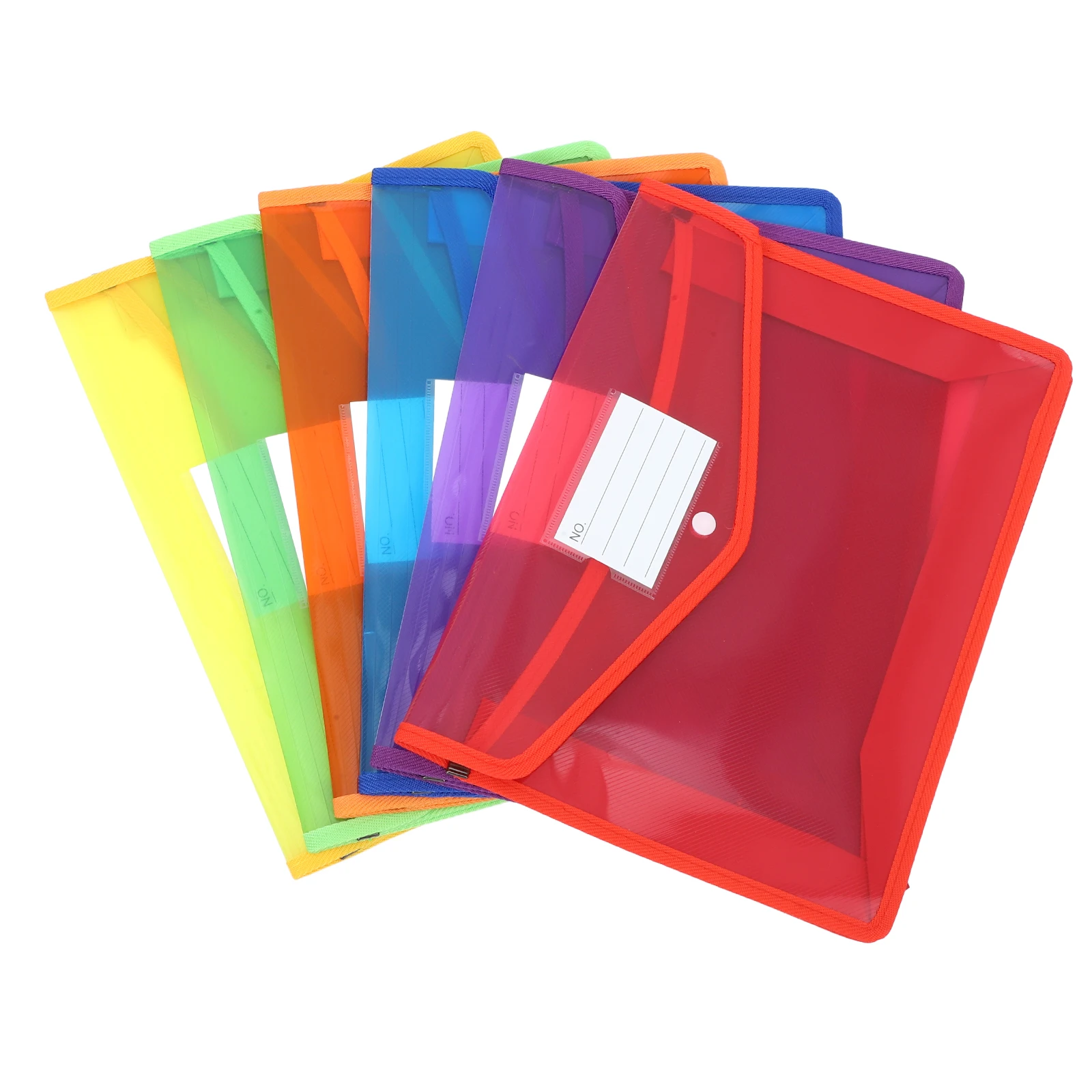 

6 Pcs File Holder Folder Organizer Clear Envelopes with Snap Closure Accordion Water Proof Folders Student