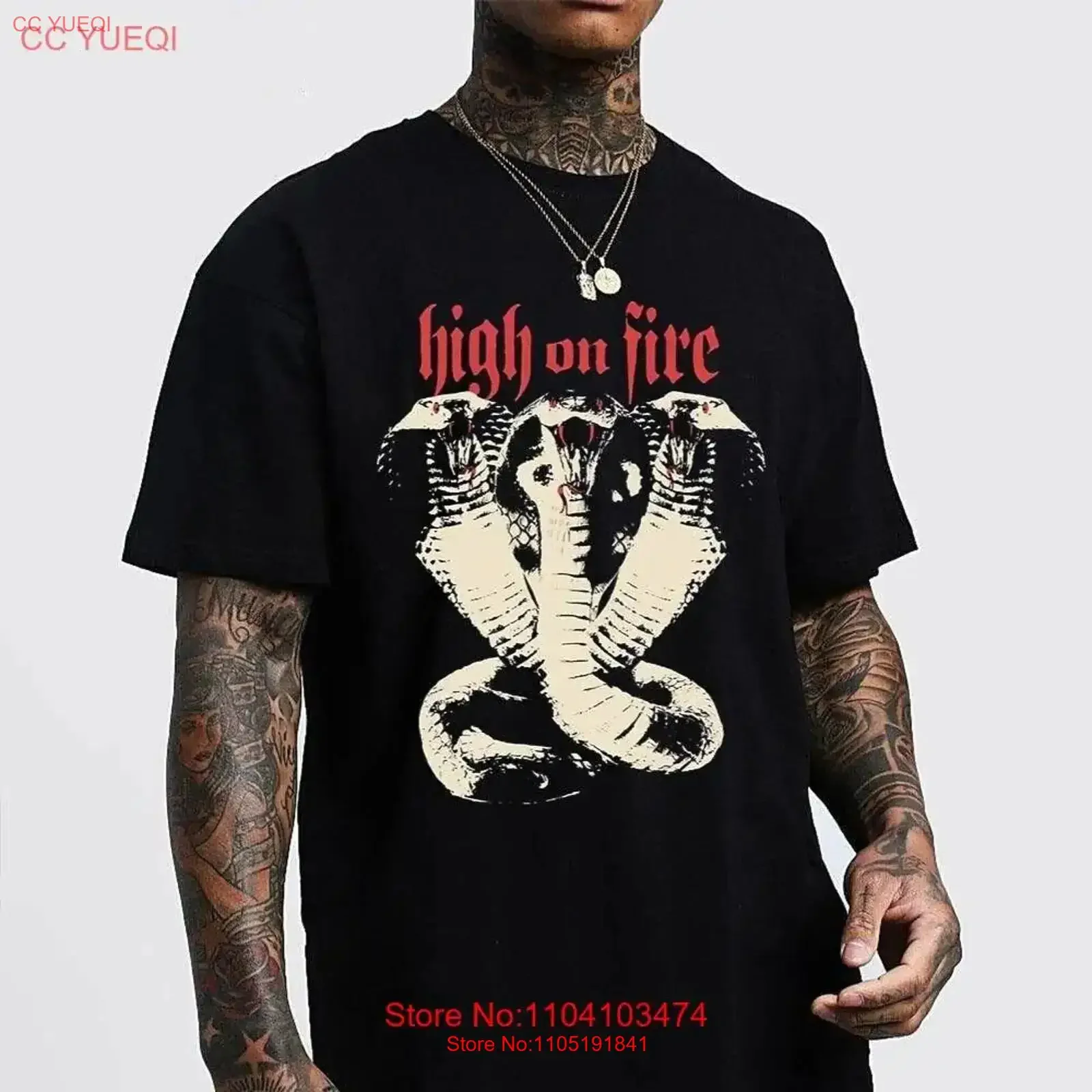 

Хлопковая черная футболка High On Fire Band всех размеров, винтажная стираная эластичная футболка с графическим рисунком, дышащая уличная одежда, универсальная, удобная