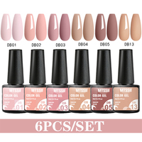 MTSSII 6PCS Nude Brown Gel Nail Polish Set Soak Off Nail Art LED UV Gel Varnish Nail Supplies Manicure Kit for Nails Manicure