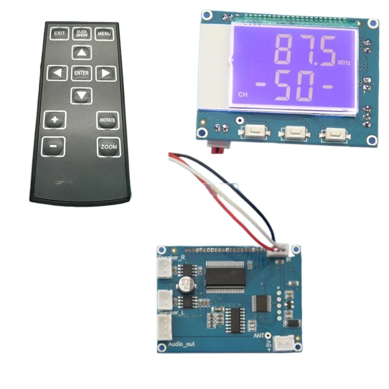 DYKB 76-108Mhz Digital FM Stereo FM Receiver module Digital Radio + LCD display IR Remote 5W+5W power Amplifier Volume adjustab