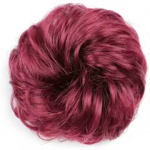 Azqueen Synthetic Messy Bun Chignon Donut Gary Brown Color Hair Bun Pad Elastic Hair Rope Rubber Band Hair Extensions - Image 19