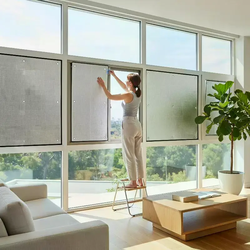 Aluminum Foil Window Insulation Film Double Side Anti-UV Window Sun Shade Film With Suction Cup Removable Sunshade Protector Pad