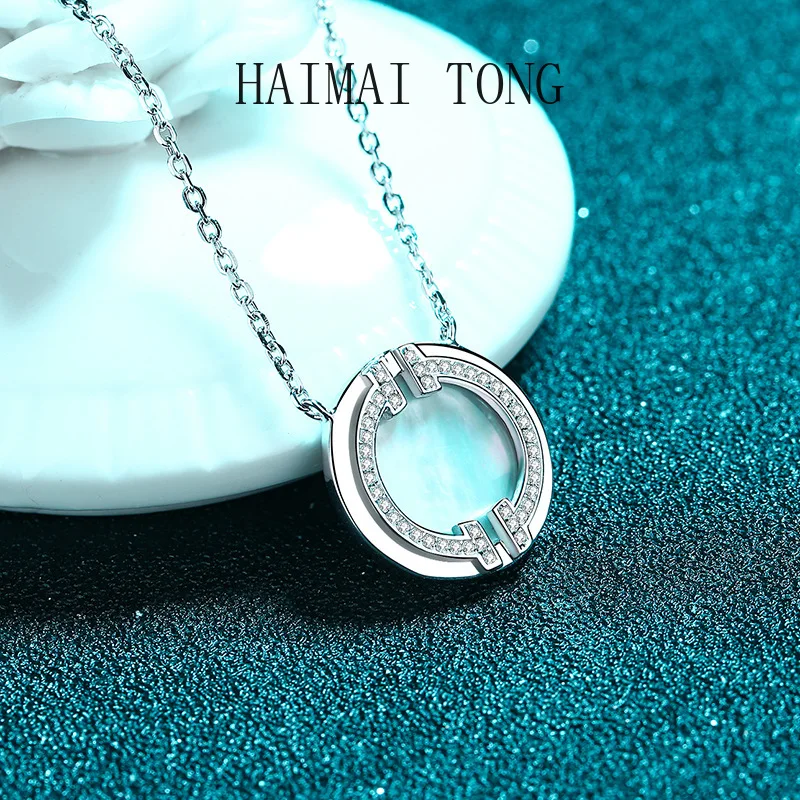 

HAIMAITONG Южная Корея модные женские аксессуары с подвеской Frimedary Smile pt950 платиновое ожерелье с муассанитом