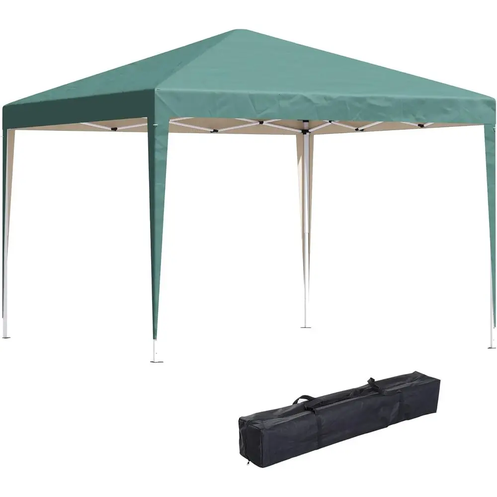 3-Piece Adjustable Height Gazebo Marquee Party Tent for Weddings, Green with Carry Bag