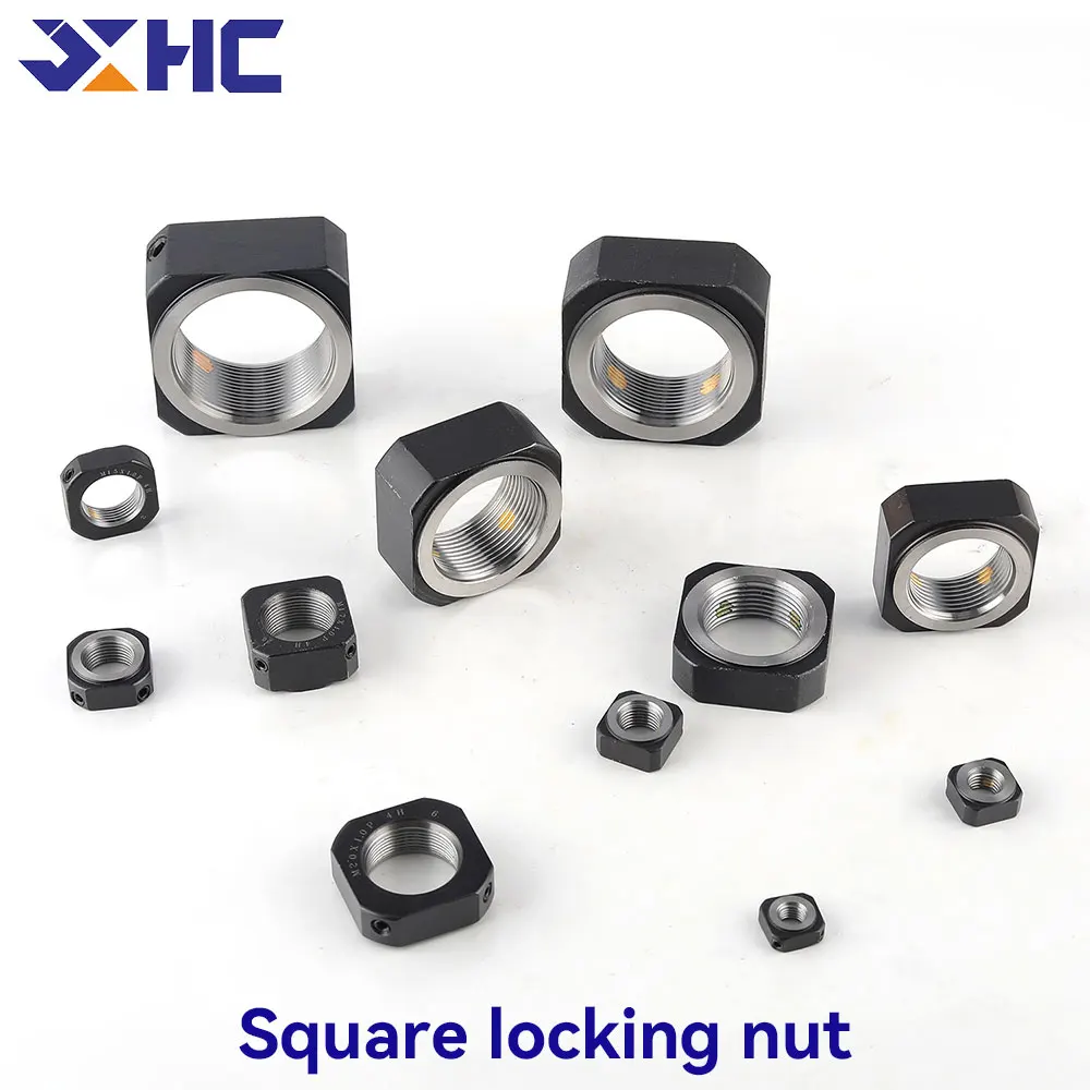 Square Lock Nut RN-Type Built-in Brass Pad Fastener anti-return anti-loosening lock bearing bar fast bearing BallScrew anti-skid