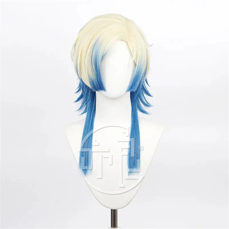 고품질 애니메이션 블루 락 마이클 카이저 코스프레 가발 옐로우 블루 옴브레 가발 내열성 합성 가발