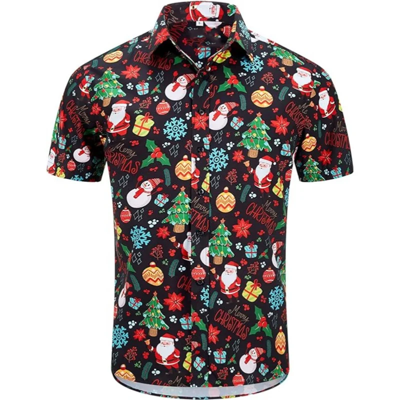 Camisa hawaiana de manga corta para hombre, ropa estampada con botones, camisa de playa de verano, vacaciones casuales, cómoda y transpirable