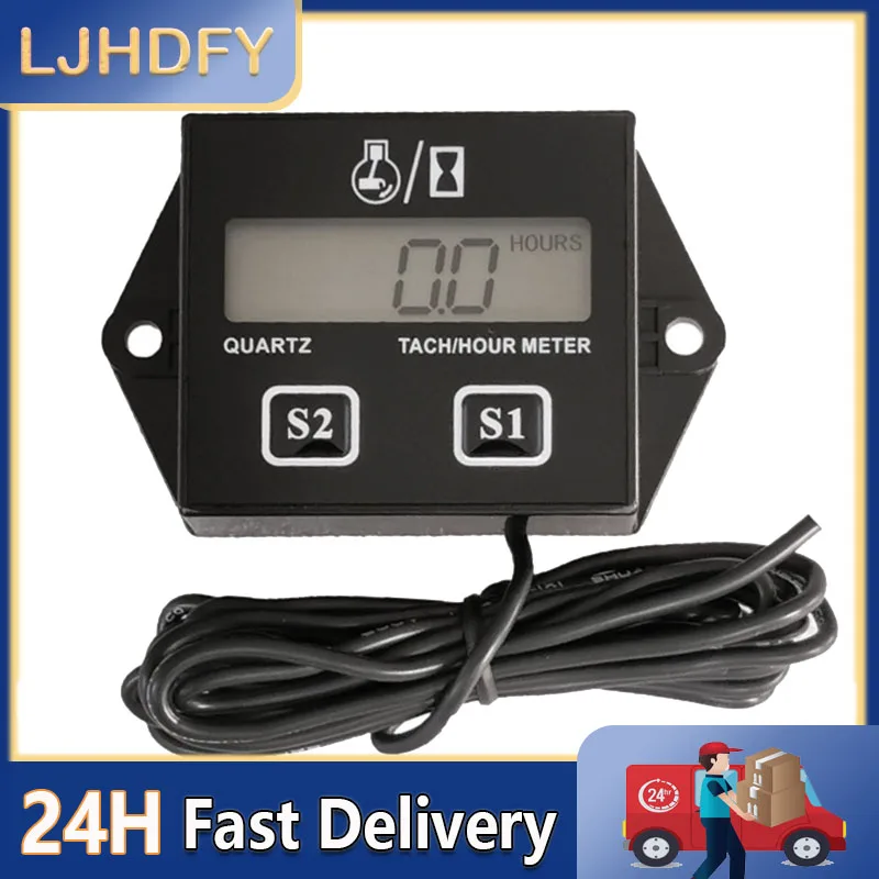Digital Motor Speedmeter Engine Hour Meter Tachometer Gauge RPM LCD Display For Boat Motorcycles Chainsaw